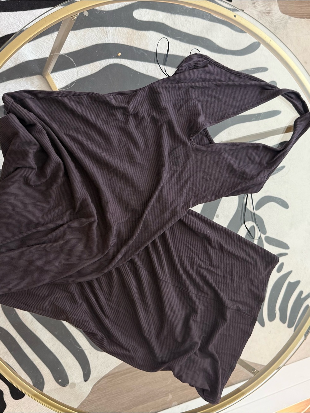 SKIMS Maxi Dress in Deep Chocolate Brown